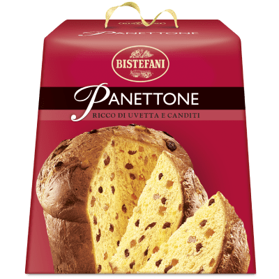 Panettone tradizionale ricco di uvetta e canditi